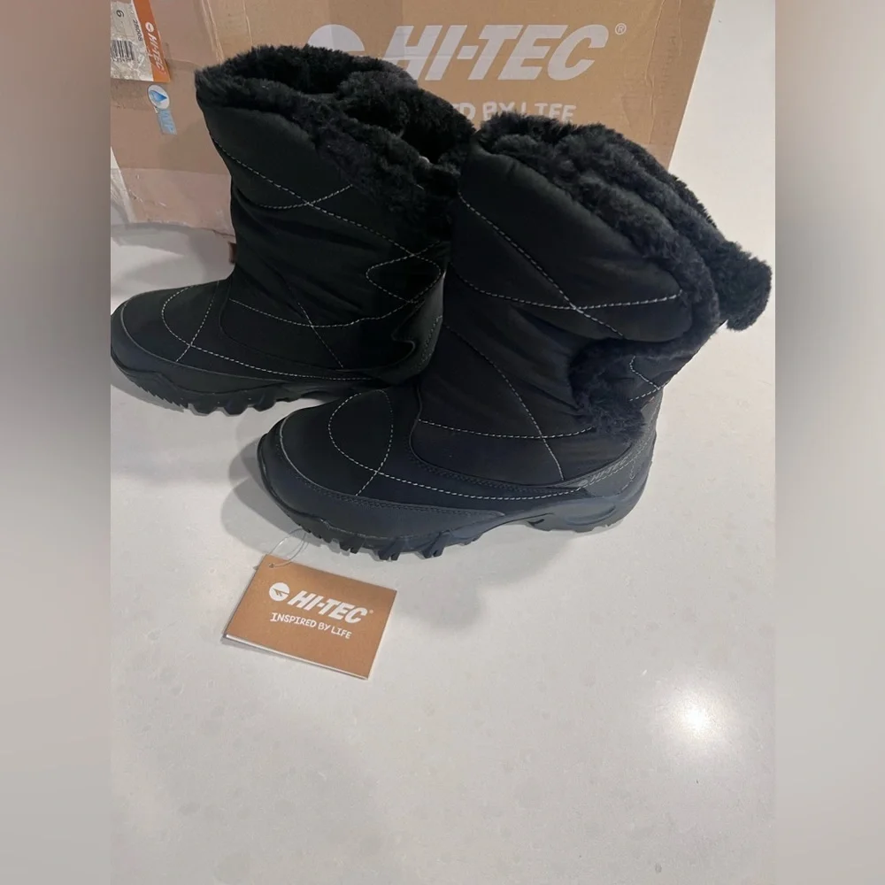 Hi-Tec‎ HS13G Women's Sz 6 Black/Charcoal Abisko 200 WP WOS Faux Fur Lined Boots